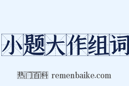 小题大作组词是什么意思的图片